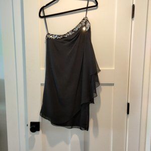 Xscape Cocktail Dress, Black with sequins, Size 6